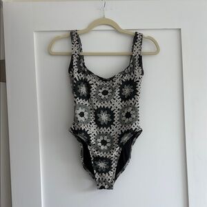 Norma Kamali Black and White Swimsuit